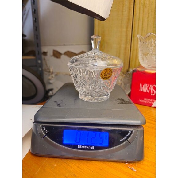 Vintage Crystal DArques Lidded Candy Dish With Starburst Design - Picture 11 of 11